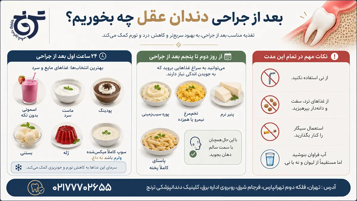 بعد از جراحی دندان عقل چی بخوریم؟